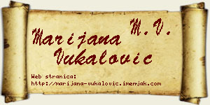 Marijana Vukalović vizit kartica